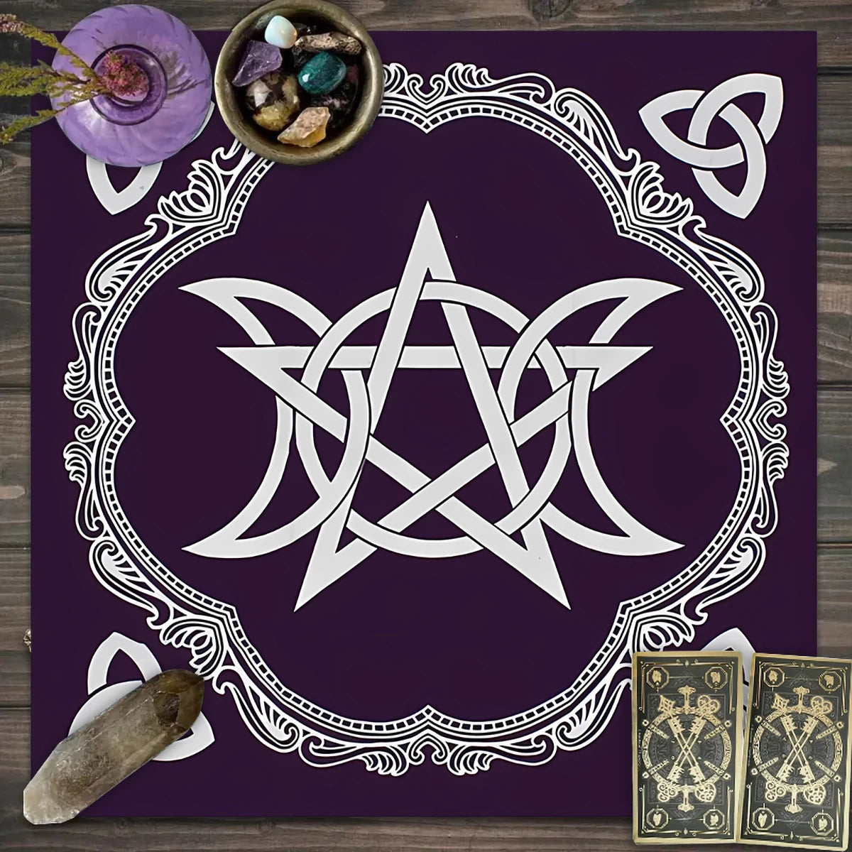 1pc Tarot card tablecloth, mysterious rune astrology altar cloth, witchcraft cabin decoration tablecloth, card game tablecloth