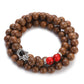 Multilayer Wood Beads Buddha Lotus OM Bracelet Tibetan Buddhist Mala Charm Rosary Bracelet Yoga Wooden For Women Men Jewelry