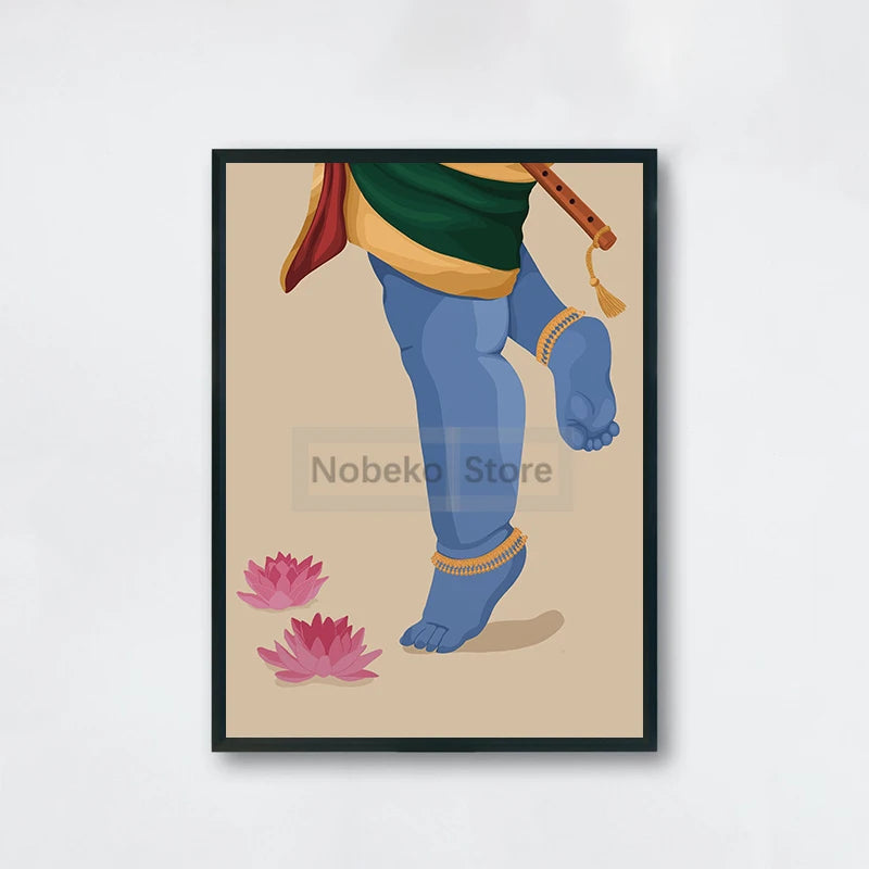 Hindu God Poster Krishna Lakshmi Kali and Shiva India Prints Canvas Painting Wall Art Pictures Home Room Hinduism Religion Decor