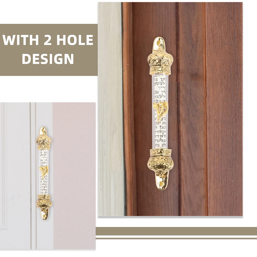 2 Pcs Metal Crown Bible Door Column nament Home Mezuzah Jewish Religious Gift For House Entrance With 2 Hole Design Home Textile