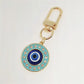 1Pcs Round Evil Eye Keychain Key Ring For Friends Couples Boho Blue Eye Bag Car Key Phone Charm Accessories Jewelry