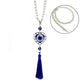 Crystal Tassels Blue Eyes Car Accessories Demon-Eye Auto Rearview Mirror Pendant Car Decoration Halloween Gifts Talisman For Man