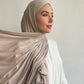 Two Pieces Muslim Prefect Matching Jersey Hijab Set Matching Color Jersey Hijab With underscarf Shawls