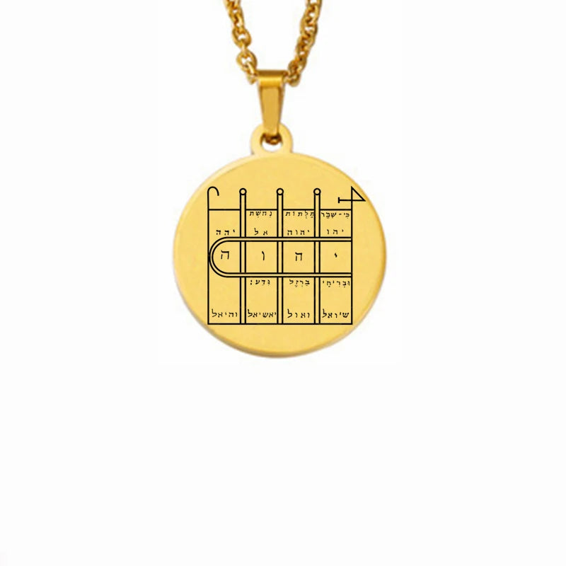 King Solomon Seal Talisman Amulet Jewelry Prosperity Manifest Love Pentacles Coin Medallion Stainless Steel Pendant Necklace