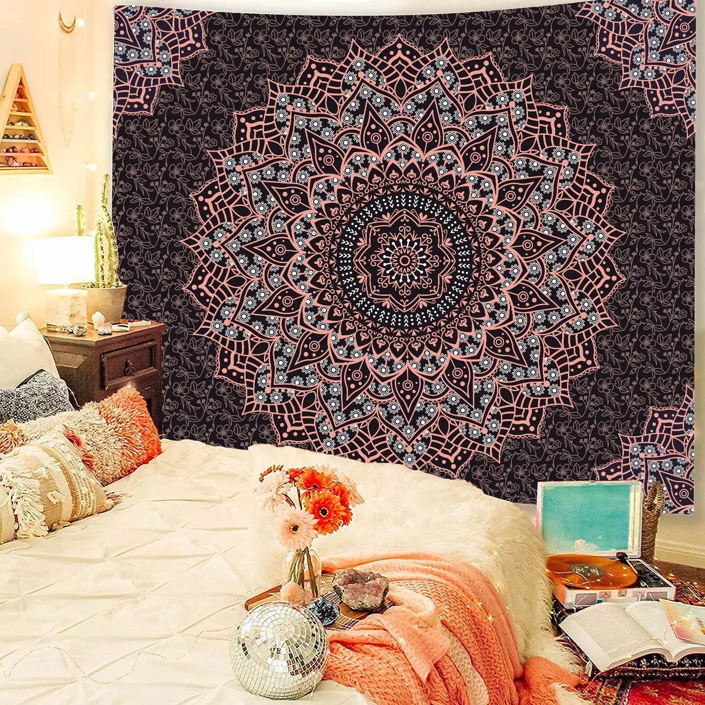 Wall Hanging Indian Mandala Tapestry Psychedelic Bohemian Home Decoration Aesthetic Living Room Background Cloth Beach Yoga Mat