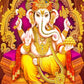 Religion Elephant God India Hinduism Ganesha Painting Canvas Durga Golden Zari Art Poster Prints Living Room Home Decor Pictures