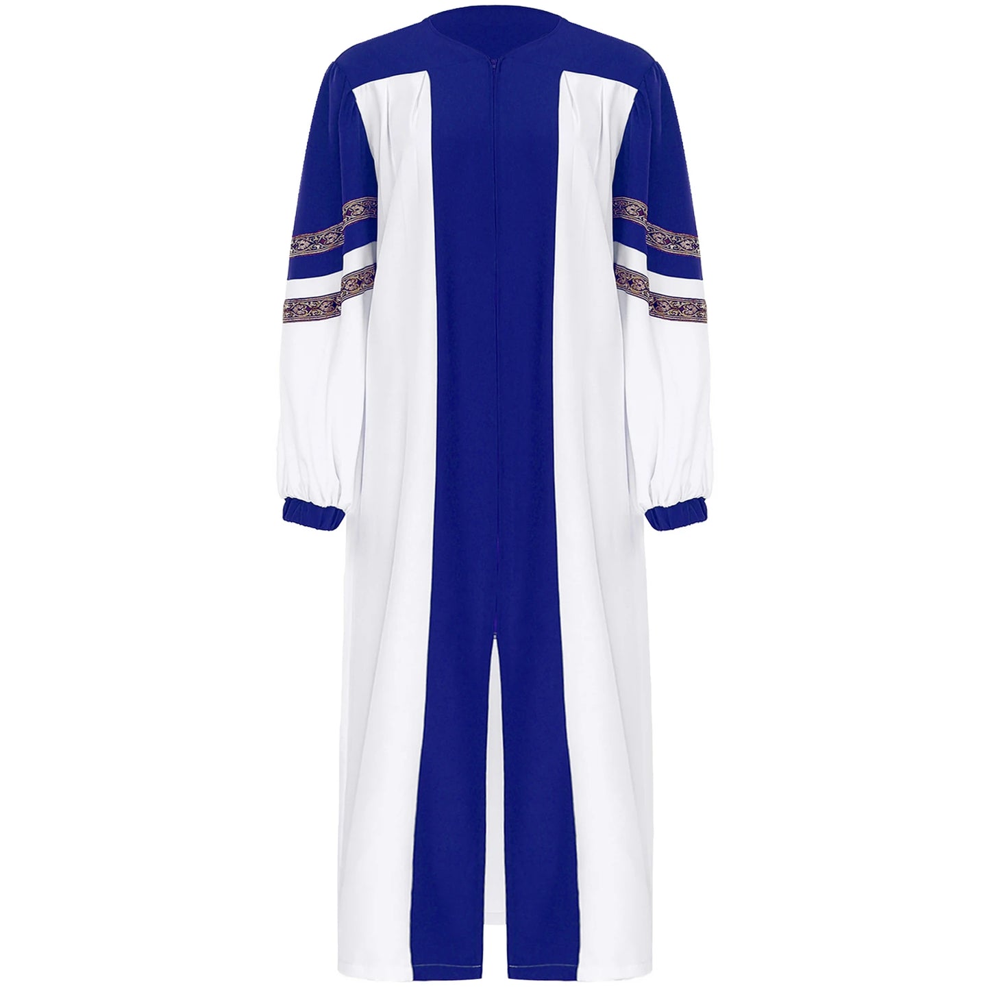 Women Men Pastor Gown Church Choir Robe Halloween Catholic Clergy Cosplay Costume Long Sleeve Zipper Christian Priest Dress