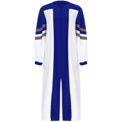 Women Men Pastor Gown Church Choir Robe Halloween Catholic Clergy Cosplay Costume Long Sleeve Zipper Christian Priest Dress