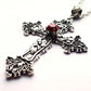 Y2K Punk Crystal Big Cross Pendant Necklaces for Women Men Gothic Irregular Cross Clavicle Chain Necklaces Aesthetic Jewelry