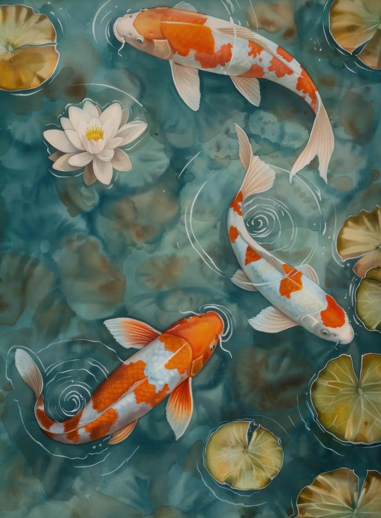 Asian Japanese Zen Tranquility Natural Aesthetics Koi Carp Art Poster Canvas Printing Living Room Bedroom Home Wall Decoration
