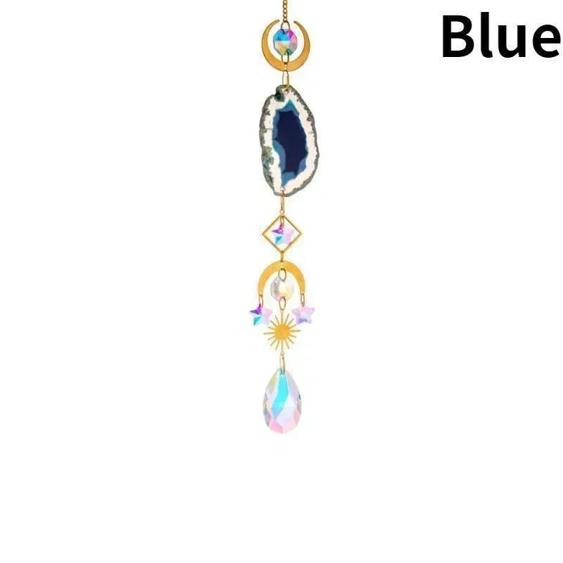 Hanging Crystals for Windows, Agate Pendant Suncatcher Crystal Prism Balls, Rainbow Maker