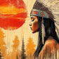 American Indian Man Poster, Ethnic Prints Wall Decor, Native Chief Canvas Painting Wall Art, for Living Room Home Decoration
