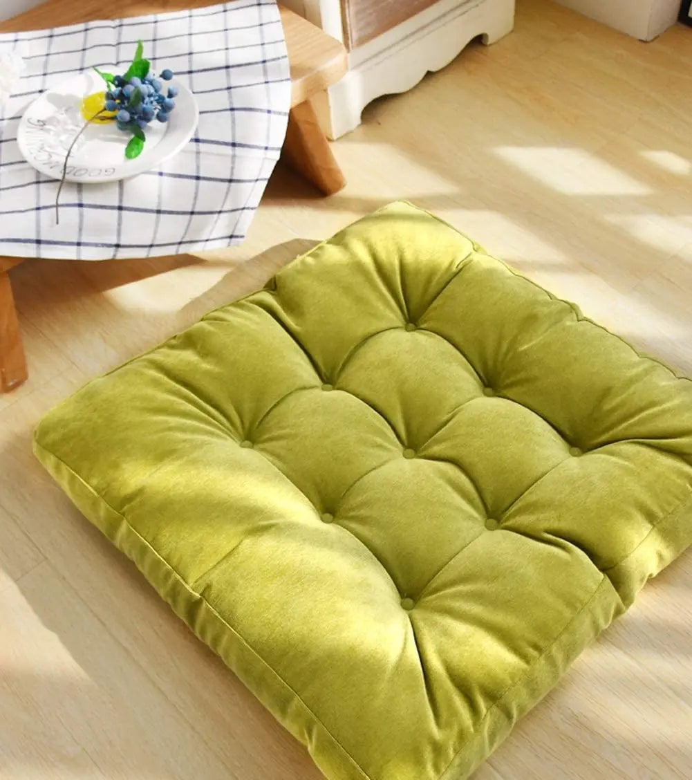Floor Pillow Square Floor Seating Pillow Cushion Meditation Yoga Seat Kneeling Pillows Thick Tufted Cushions Mat Pad Balcony