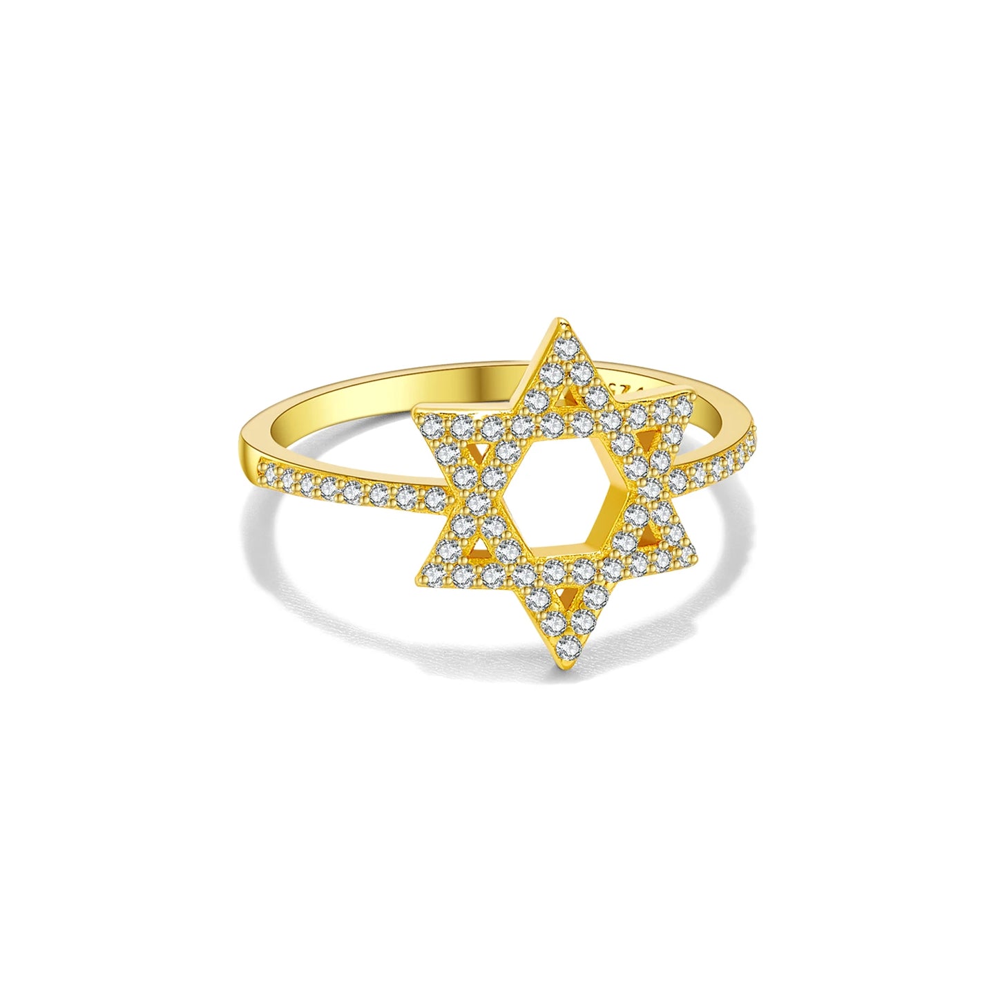 DPLAOPA 925 Sterling Silver Star of David Zircon CZ Engagement Ring 2025 New Luxury Classical Party Jewelry Gift for Women