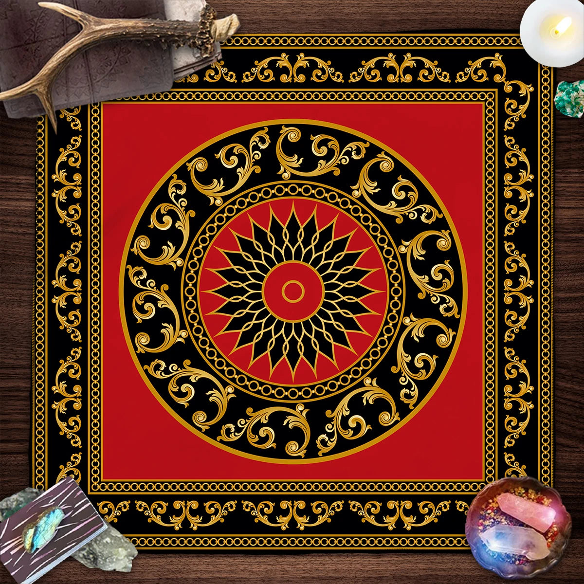 Tarot Tablecloth Mandala Flower Of Life Altar Cloth For Divination Meditation Circle Galaxy Tarot Mat Spiritual Oracle Card Pad