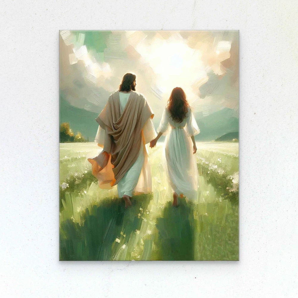 Jesus Christ Canvas Postres Christian Jesus Portrait Wall Art Print Poster I Will Walk with Christ LDS Bible Verse Gift Poster