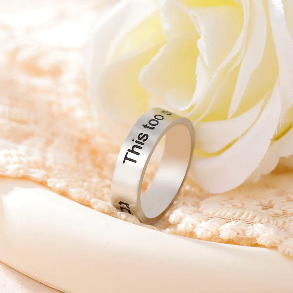 Dawapara Hebrew Letter Ring This Too Shall Pass Bible Verse Blessing Ring Jewish Passover Judaica Jewelry Stainless Steel
