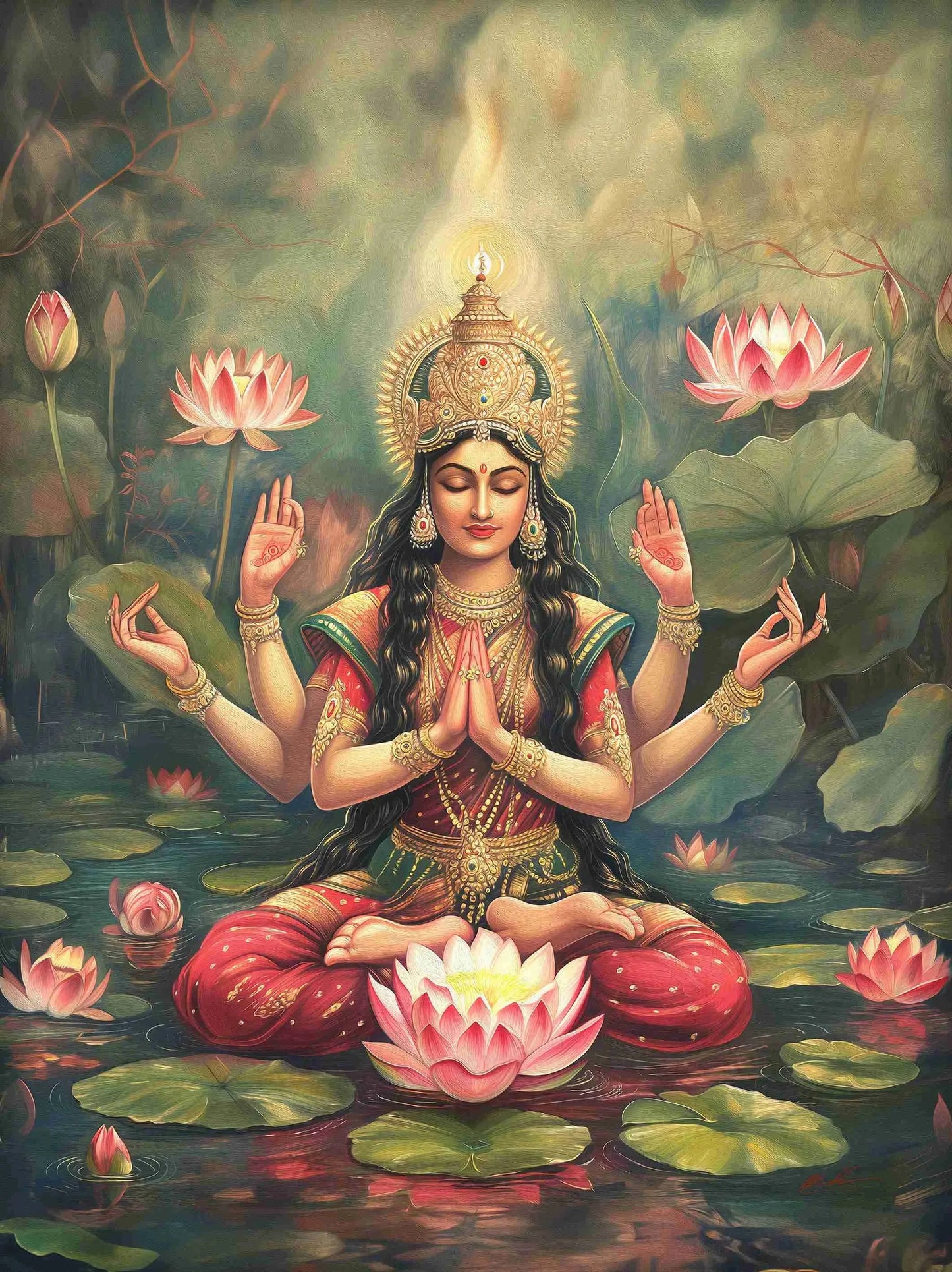 Indian Hindu Gods Lord Shiva Yoga Divine Goddess Saraswati Meditation Rt Poster Canvas Painting Wall Prints Picture Home Decor