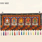 Five Buddha Statues Patterned Tibetan Curtain Flags,Colorful Embroidery Prayer Flag,1m Buddhist Item Hall Floral Hanging Curtain
