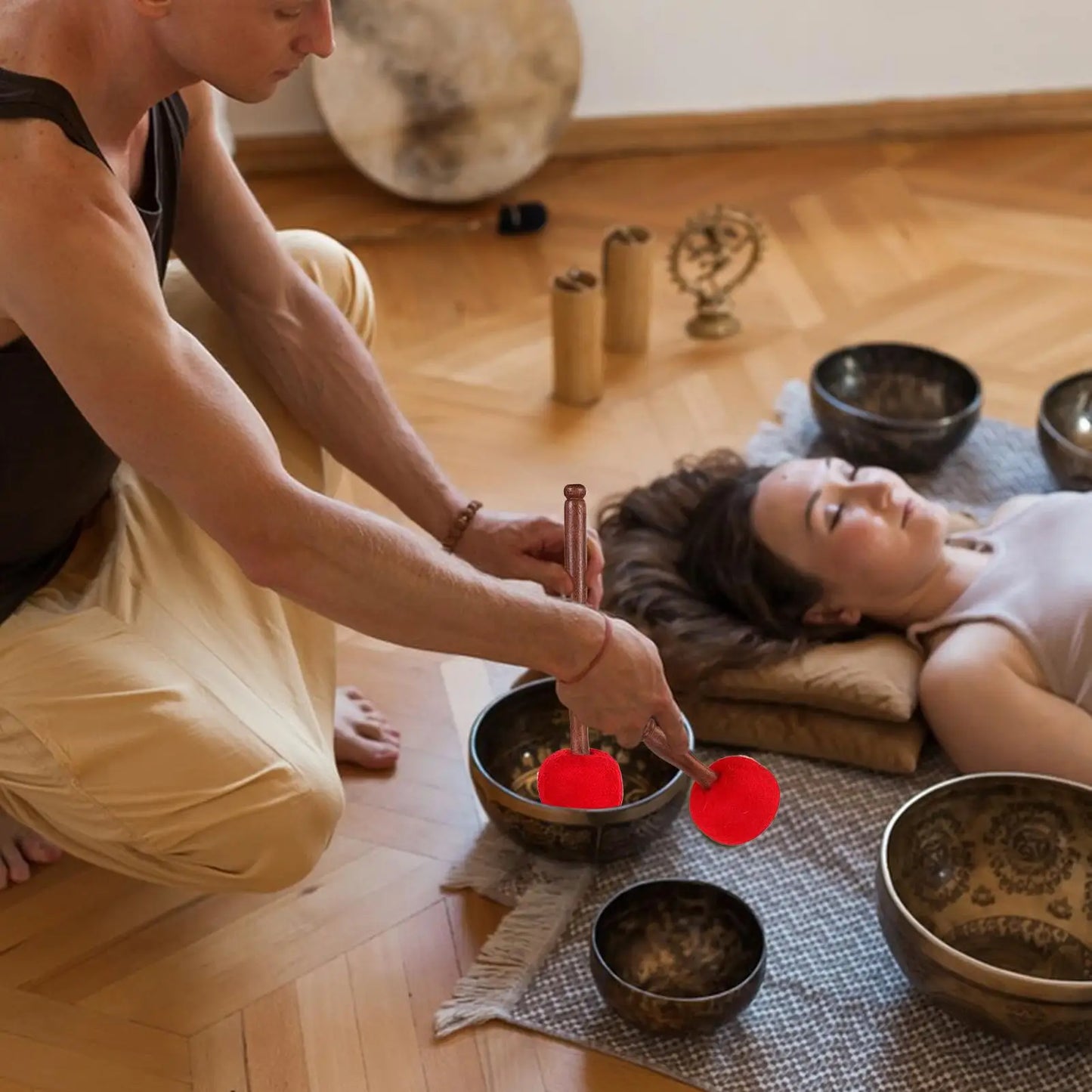 Chanting Bowl Mallet Wooden Meditation Mallet Musical Instruments Chakra Balancing Wellness Center Mindfulness Practice Inner