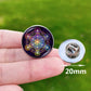 Metatron Cube Stainless Steel Pin Badge Sri Yantra Sacred Geometry Glass Brooch for Men Women Bag Decoration