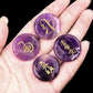 4Pcs Natural Lapis Lazuli Stones Engraved Chakra Symbols Polished Palm Stones for Reiki Crystal Healing Balancing