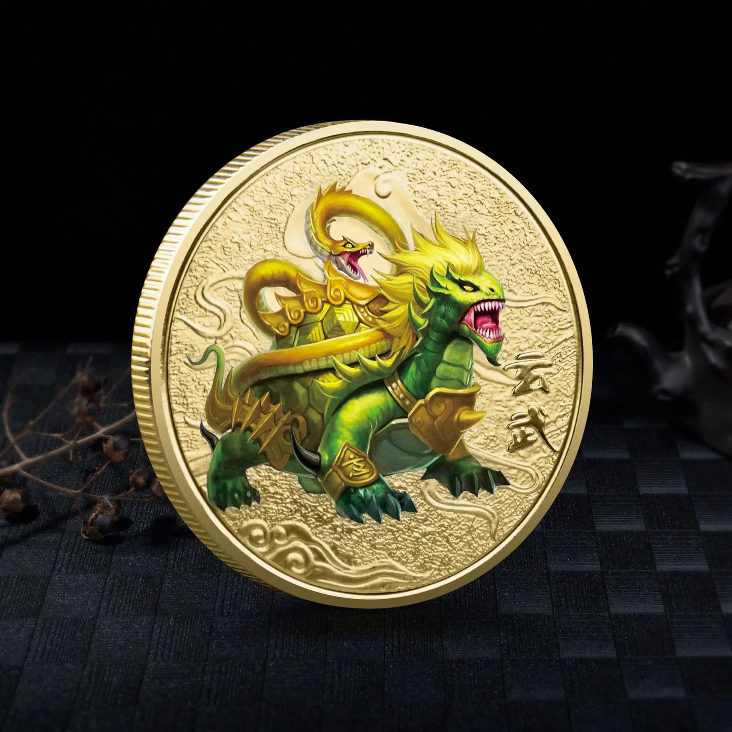 Chinese Mythical Beasts Coins Collectibles Dragon Coin Tiger Suzaku Zodiac Tai Chi Commemorative Medal Luck