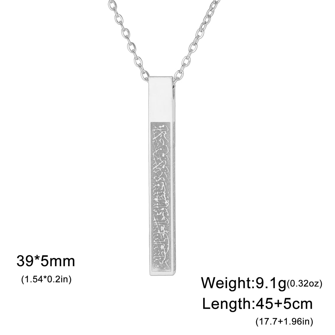 EUEAVAN Arabic Ayatul Kursi Necklace for Men Women Stainless Steel Islamic Quran Prayer Talisman Pendant Jewelry Gift