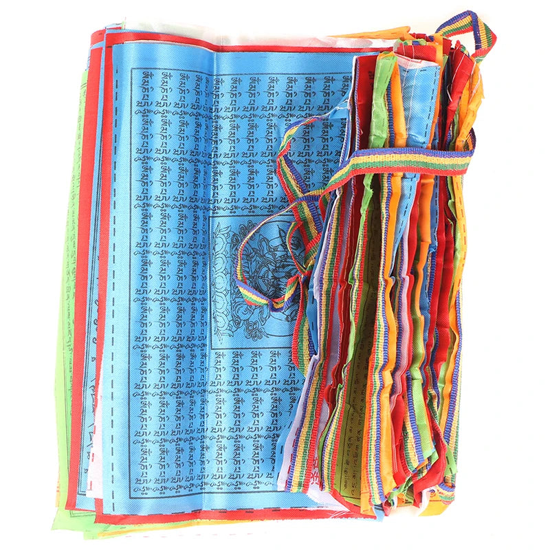 8.4m 28cm*25cm 1Set 30pcs Tibetan Buddhist Prayer Flags 5 Colors Fabric Craft Polyester Tibet Style Decorative Flag