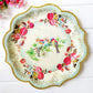 8pcs Chinese Blue White Porcelain Plate Party Decoration Plate Retro Wave Edge Plate Holiday Cake Plate Disposable Paper Plate