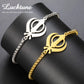 Lucktune Khanda Sikhism Symbol Bracelets for Women Men Stainless Steel Religious Protection Amulet Spiritual Sikh Jewelry Gift