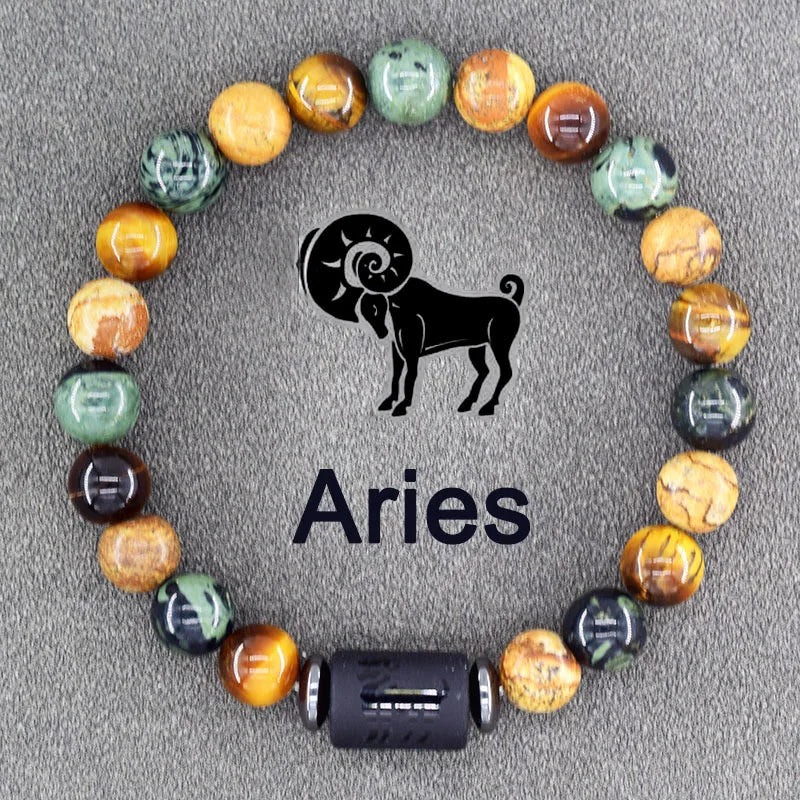 Zodiac Sign Bracelet Homme 12 Constellation Bangles Men Gemini Virgo Leo Libra Bracelet Women Friendship Gift Bracelet on Hand