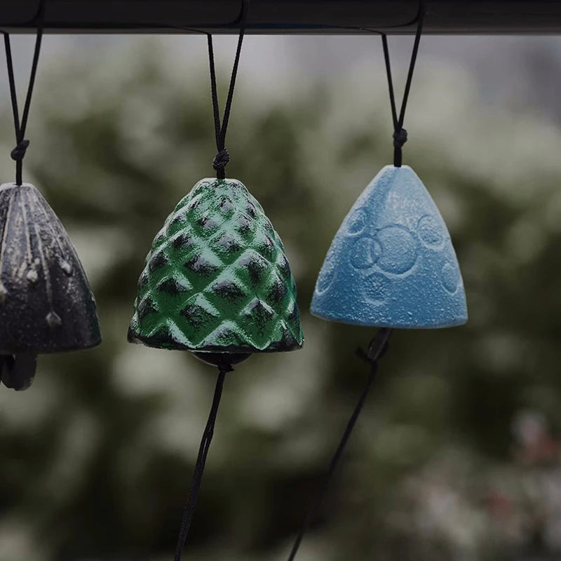 Japanese Wind Chimes Cast Iron Wind Bells Hanging Pendant Feng Shui Good Luck Temple Wind Bells Outdoor Home Garden Decoration
