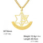 LIKGREAT Hexagram IDF Symbol Necklace Women Men Star of David Chai Pendant Jewish Stainless Steel Jewelry