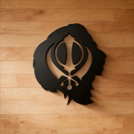 Khanda Sikh Symbol Acrylic Wall Decor - Self Adhesive Sword Sign for Door Number Plate, Religious Holiday Gift