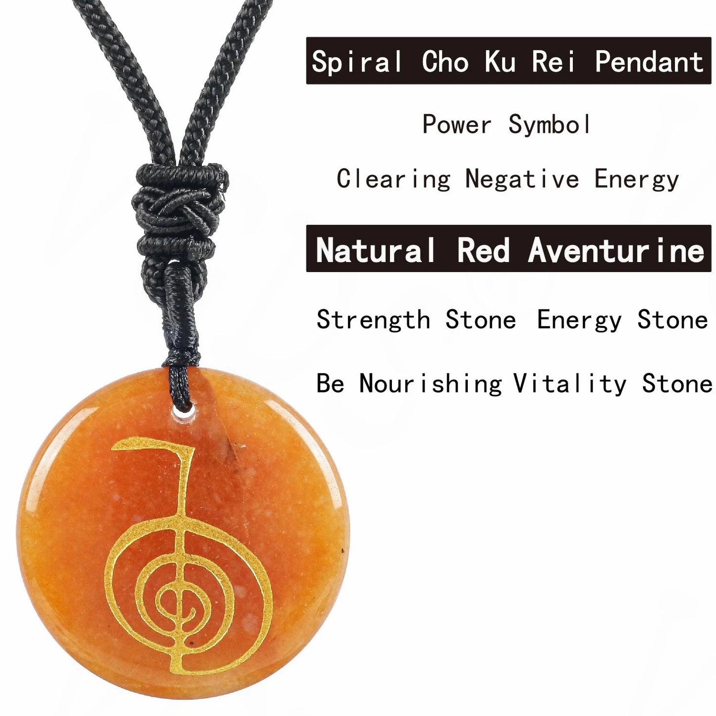Hot Natural Crystal Quartz Cho Ku Rei Reiki Energy Symbol Pendant Ancient Spiritual Healing Necklaces Pendants Women Man Jewelry