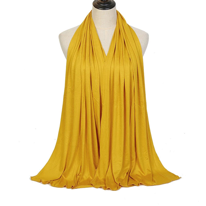 Premium Modal Cotton Jersey Hijab Scarf Muslim Long Shawl Women Plain Soft Turban Tie Head Wraps Africa Female Headband 170x60cm
