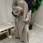 Eid Modest Dress for Women Abaya Lace-up Sleeve Morocco Party Dresses Ramadan Vestidos Largos Kaftan Islam Dubai Arab Long Robe