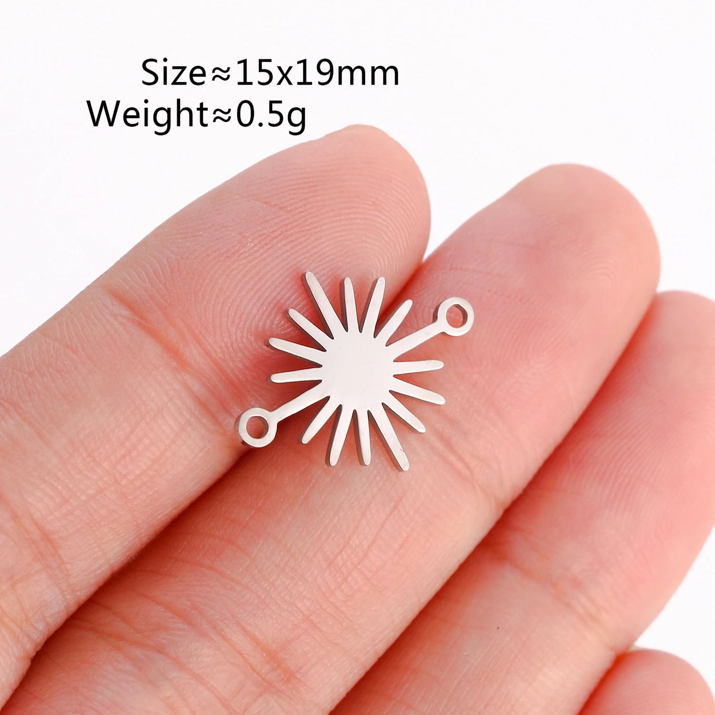 5Pcs Stainless Steel Moon&Sun&Star Charm Jewelry Making Accessories Supplies DIY Necklace Bracelet Celestial Pendants Findings