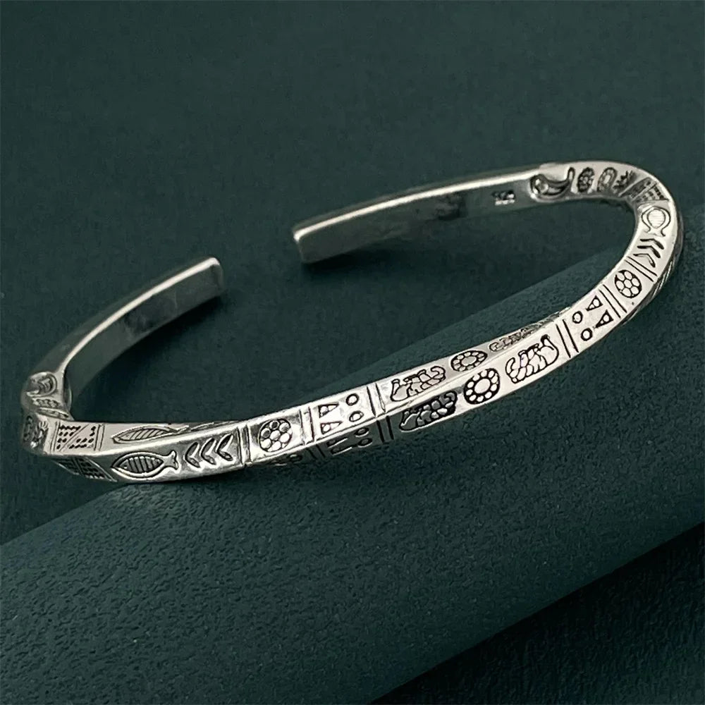 925 sterling silver, totem open bracelet, balance of wildness and elegance