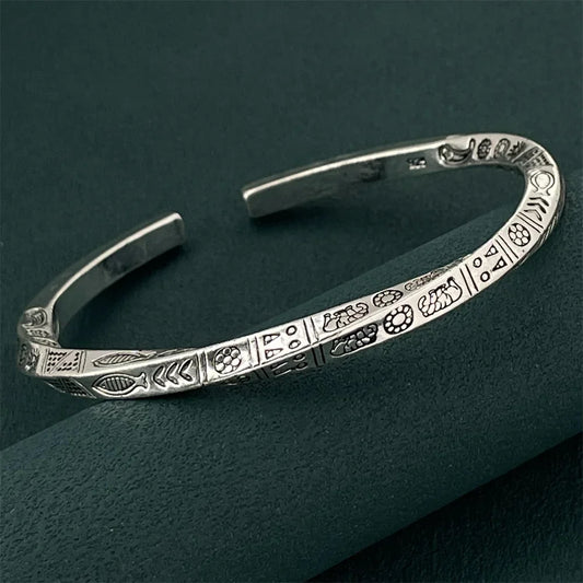 925 sterling silver, totem open bracelet, balance of wildness and elegance