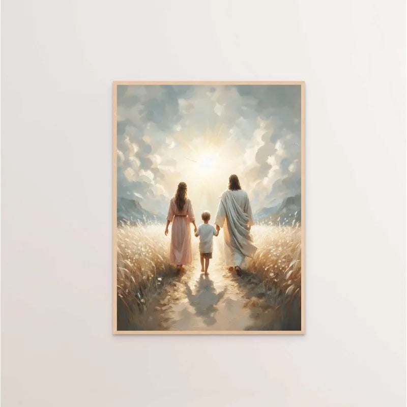 Modern Christian Believer Poster Jesus Praying Shepherd Bible Verse Easter Canvas Painting Wall Art for Kids Room Home Decor