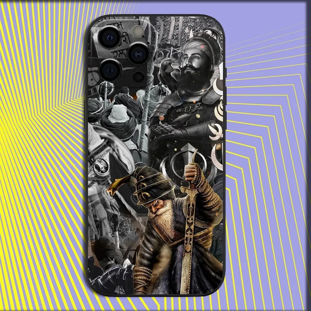Sikh Khanda Sikhism SOVEREIGN Phone Case For iPhone 16,15,14,13,12,11,Pro,X,XS,Max,XR,Plus,Mini Soft Black Cover