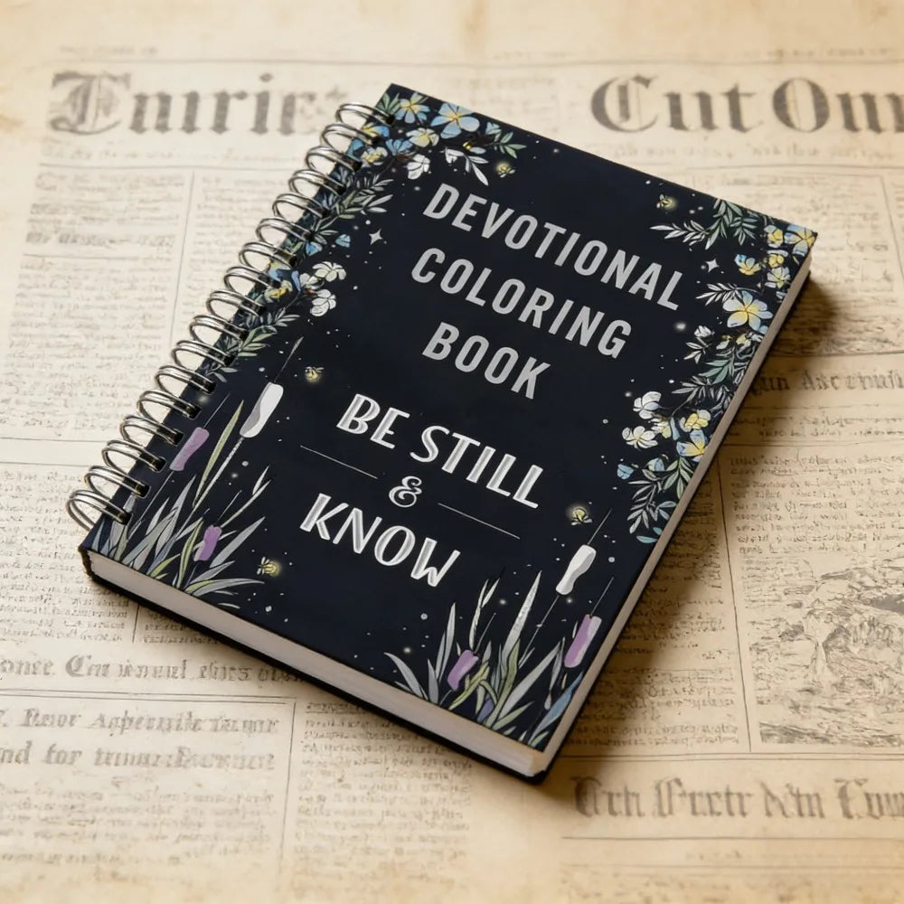 Devotional Coloring Book Be Still & Know English Spiral Bound Bible Inspired Faith Mindfulness Stress Relief Coloring Guide Book