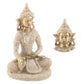 Meditating Seated Buddha Statue Exquisite Carving Figurine Craft for Home Study Room Office Table Decoration Ornament