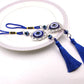 Demon Eye Lucky Charm Car Ornaments Protection Tassel Crystals Feng Shui Car Decor Turkish Blue Eye Retro Glass Pendant Gifts