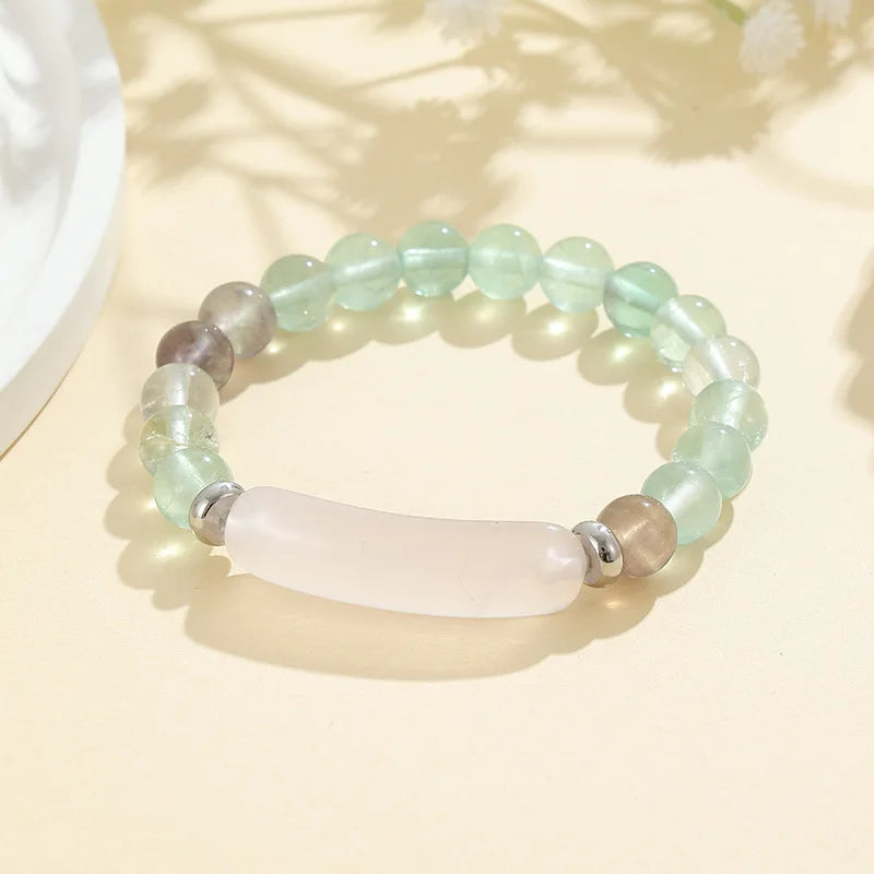 1pc Healing Handmade Stone Bracelet Turquoise Natural Malachite Gemstone Crystal Rough Bracelet Body Energy Yoga