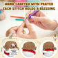 Funny Crochet Emotional Support Jesus Doll With Card Desktop Ornament Handmade Knitted Jesus Dolls Christmas Gifts Home Decor