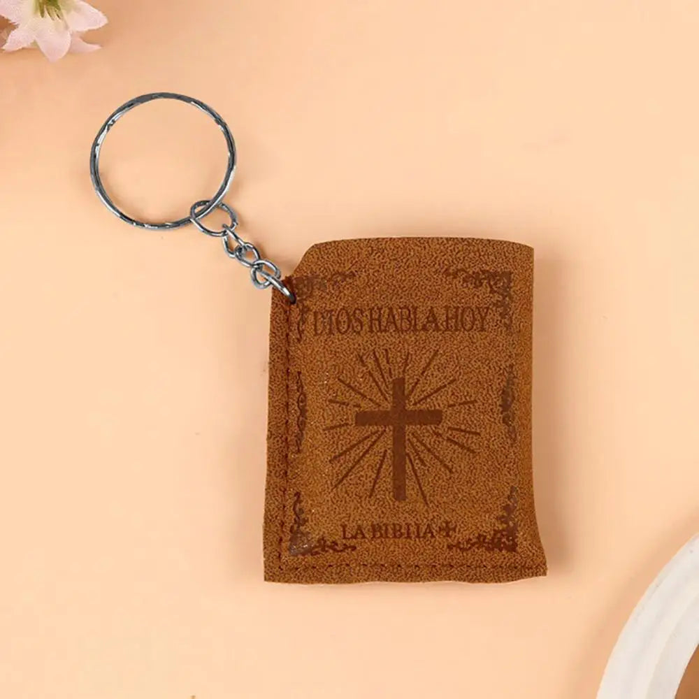 Christian Bible Spanish Pendant Keychain Bag Car Hanging Key Ring Birthday Gift Key Chain Bag Charms Keychains