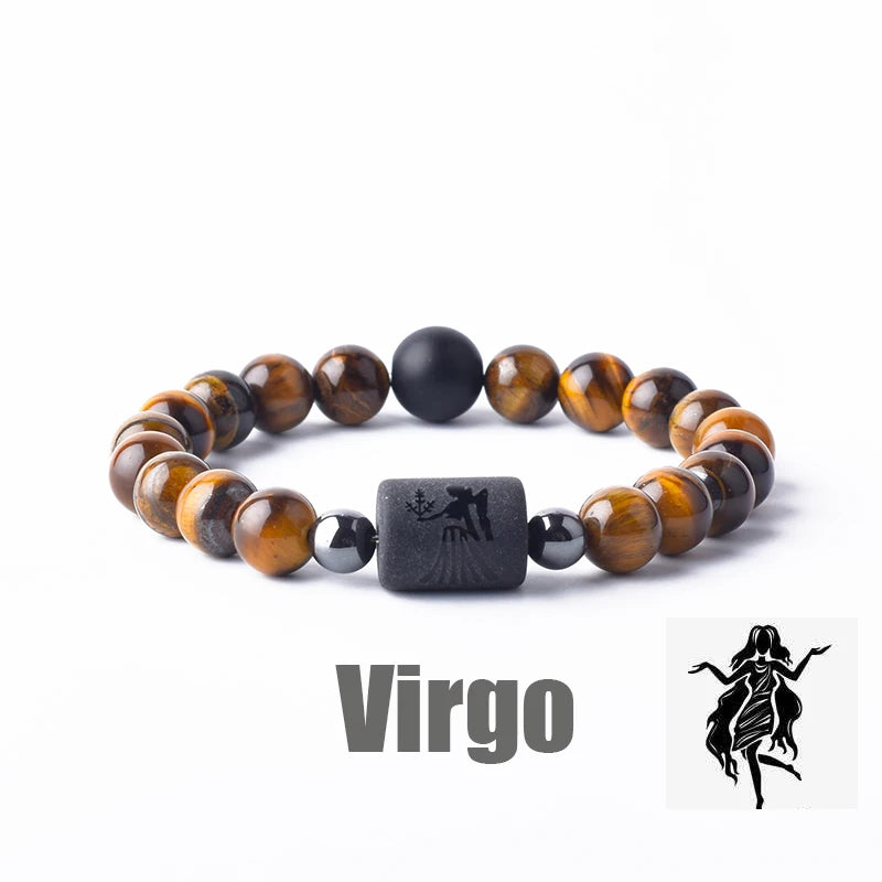 Zodiac Sign Bracelet Homme 12 Constellation Bangles Men Gemini Virgo Leo Libra Bracelet Women Friendship Gift Bracelet on Hand